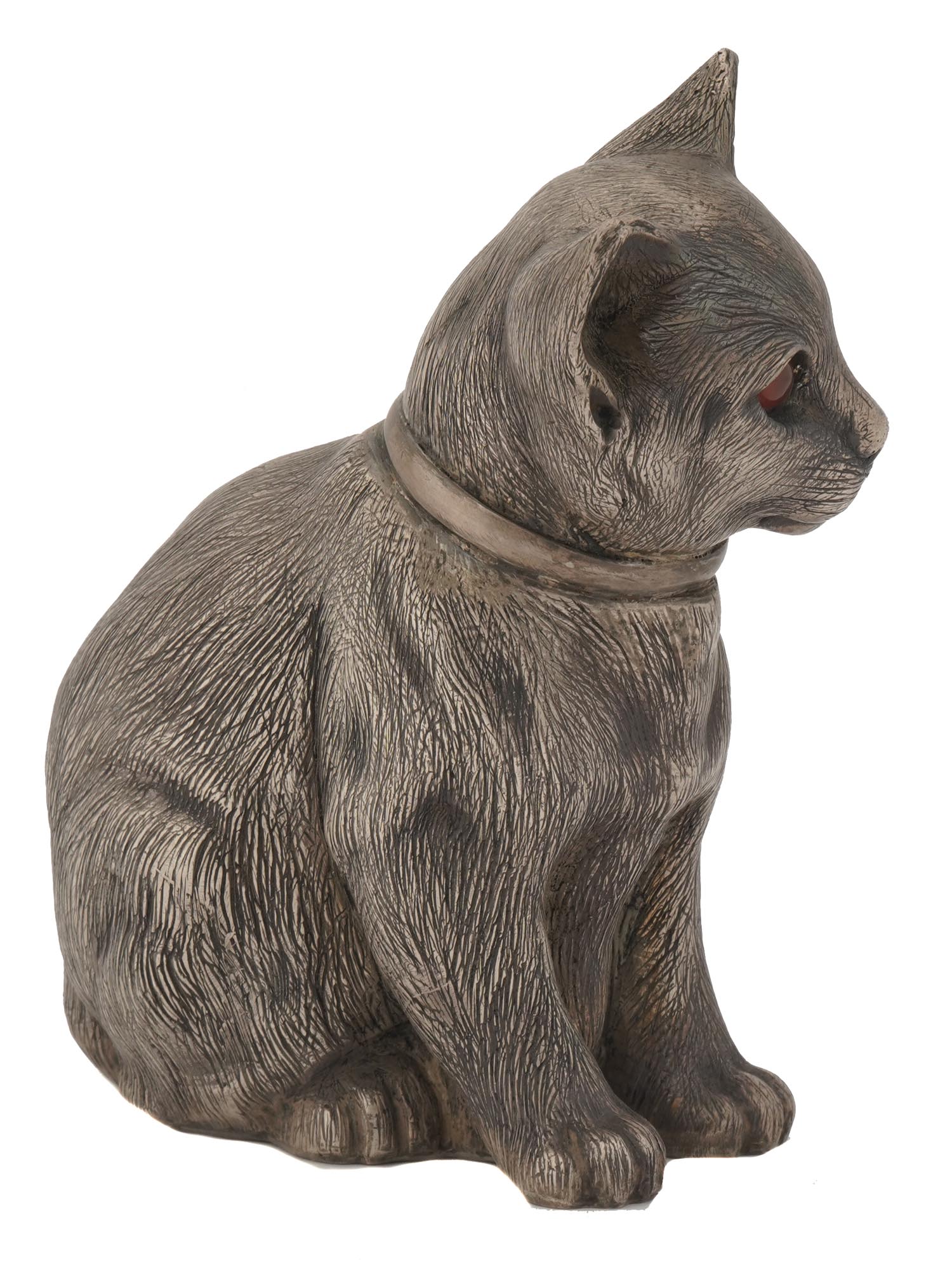 RUSSIAN 84 SILVER CARVED CAT FIGURINE MONEY BANK PIC-3